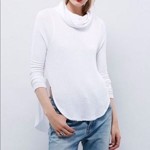Free People Cowl Neck Thermal Sweater